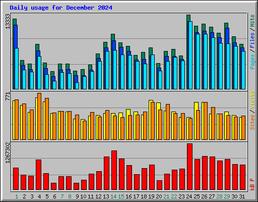 Daily usage for December 2024