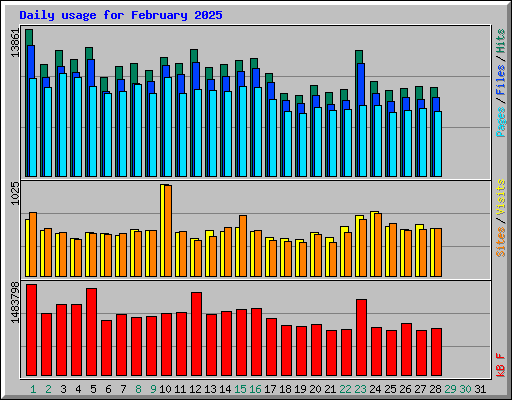 Daily usage for February 2025