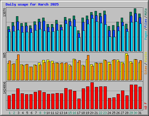 Daily usage for March 2025