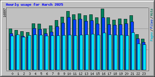 Hourly usage for March 2025